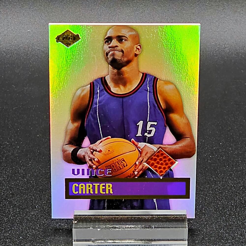 VINCE CARTER Game Used Basketball Refractor 1999 Edge Toronto Raptors
